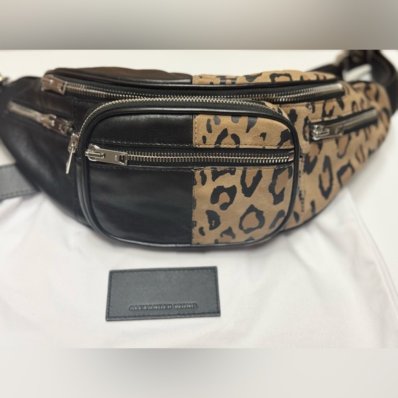 Alexander Wang Lambskin Suede Leopard Attica Belt Bag Black - Picture 3 of 10
